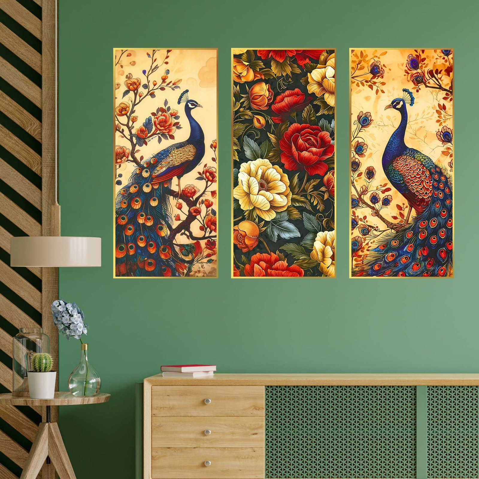 Set of Three large Wall Paintings for Wall Dacoration Golden Framed Wall Paintings for Living Room & Bedroom Wall Art for Home Decoration & Office Wall Dรฉcor (14x11 inch CH-LGD3-5) - Image 3